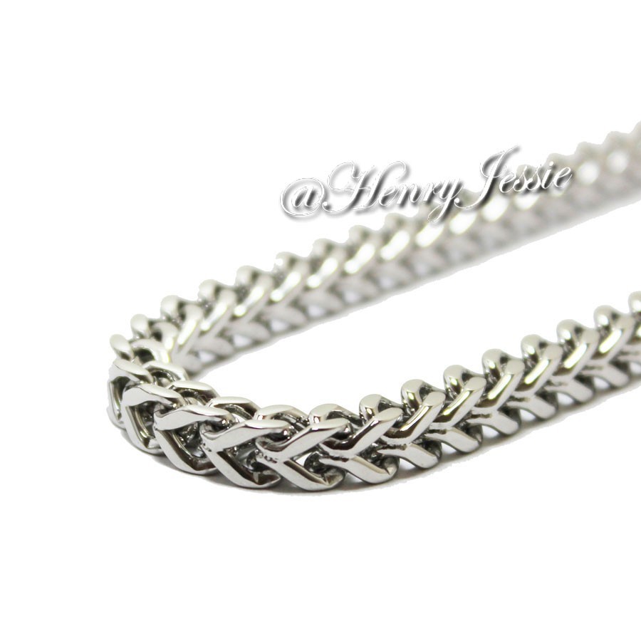 24″Stainless Steel 6mm Silver Cuban Curb Box Link Chain Necklace Cross Pendant*A