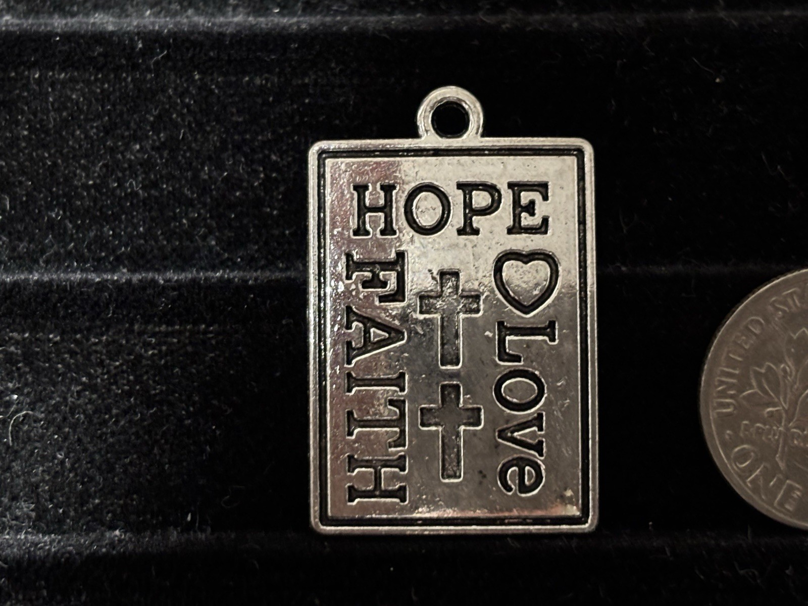 Hope Faith Love antique silver Charm Necklace Pendant Religious