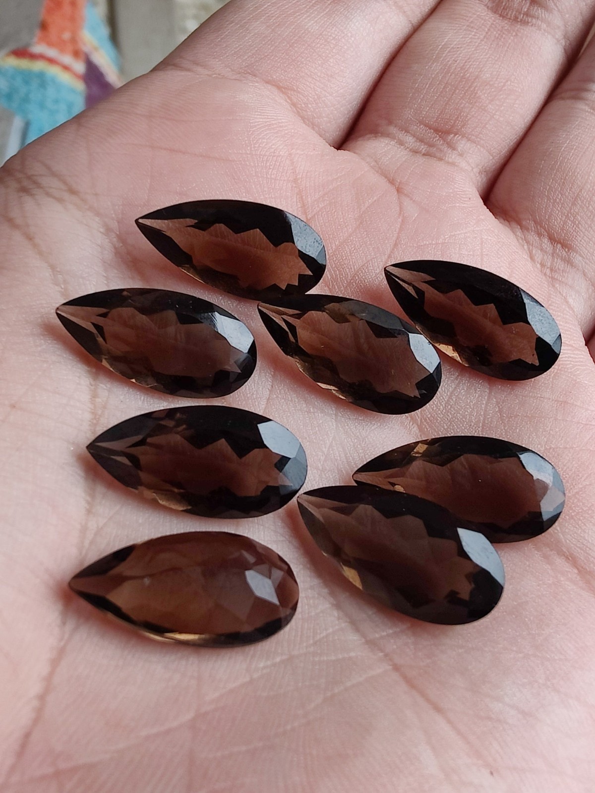 Natural Smoky Quartz Long Pear Faceted Cut 6x12mm to 12x24mm Loose Gemstone
