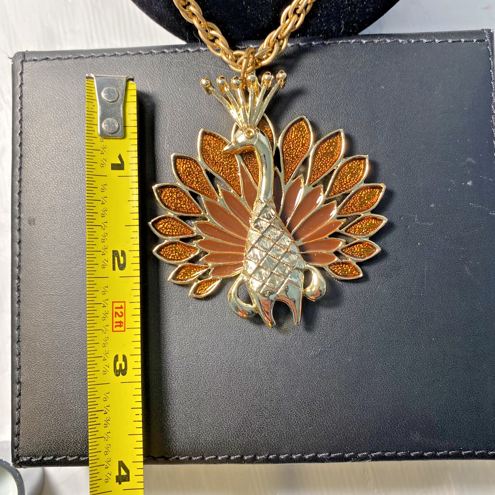 Vintage JJ Jonette Large Peacock Necklace & Pendant