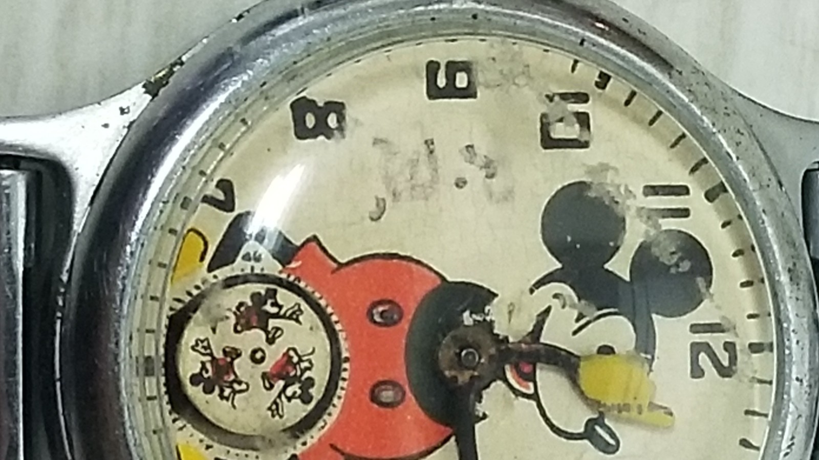 Vintage 1934 Ingersoll Mickey Mouse Wrist Watch Works some K293/ROSE K