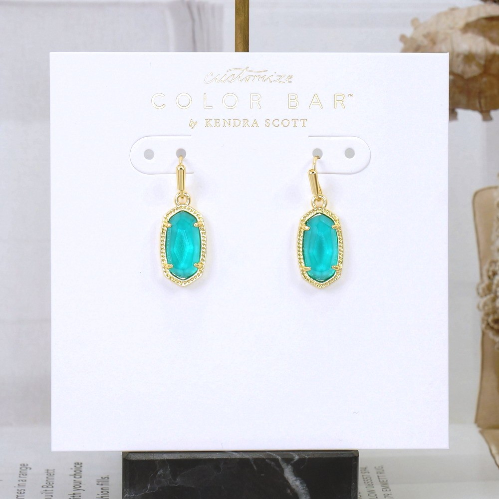 NWOT Kendra Scott Lee London Blue Drop Earrings Gold Plated December