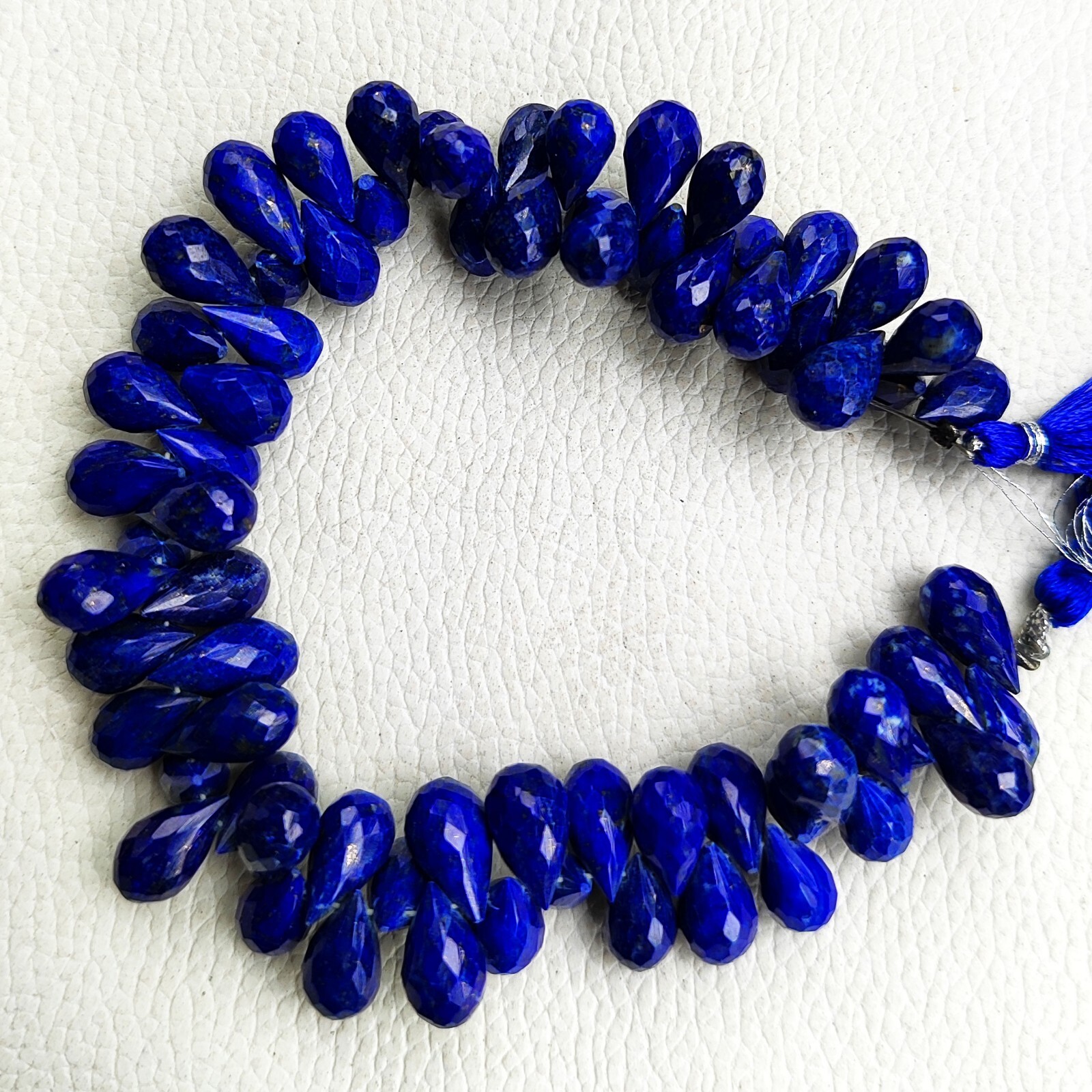 Natural Lapis Lazuli Gems 11×7 to 13×8 mm Faceted Teardrop Briolette 8.5″ Strand