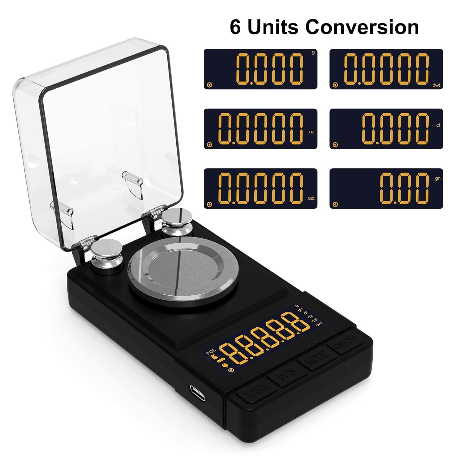 Compact Digital Scale 50g/0.001g for Jewelry and Reloading with Tare Function