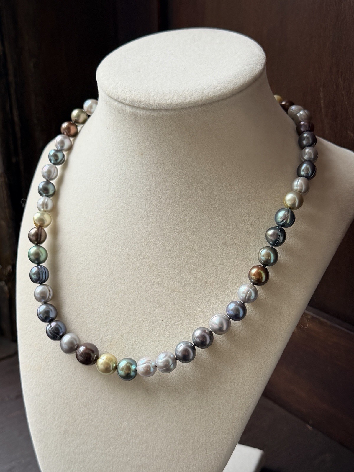Genuine Multicolor Cultured Freshwater Pearl Necklace 925 Sterling Silver Clasp