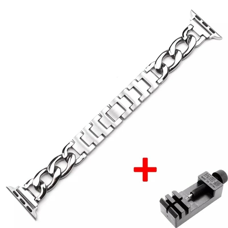 Metal Stainless Steel Chain Strap for Apple Watch Series 6 iWatch band 38MM 40MM