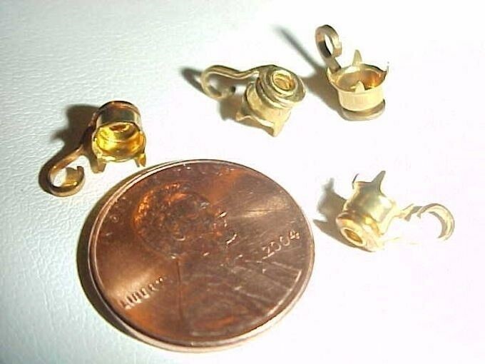 24 VINTAGE BRASS 4mm. UNSET RHINESTONE SETTING BEAD CHARMS L488