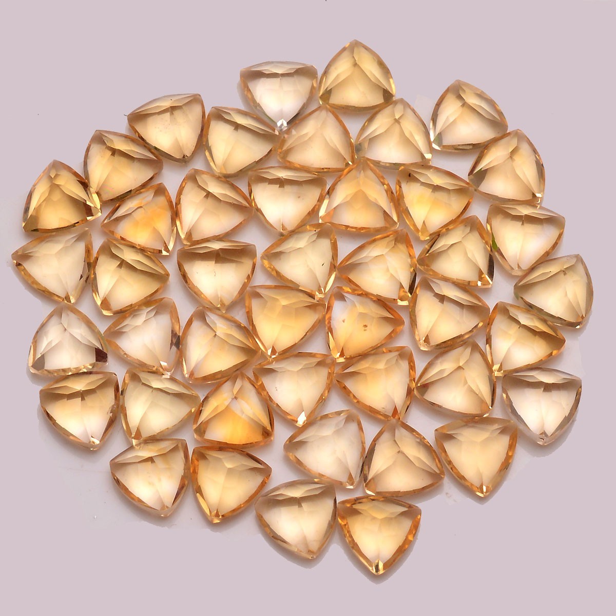 VVS 22 Pcs Natural Citrine 6mm Trillion Cut Dazzling Yellow Huge Loose Gemstones