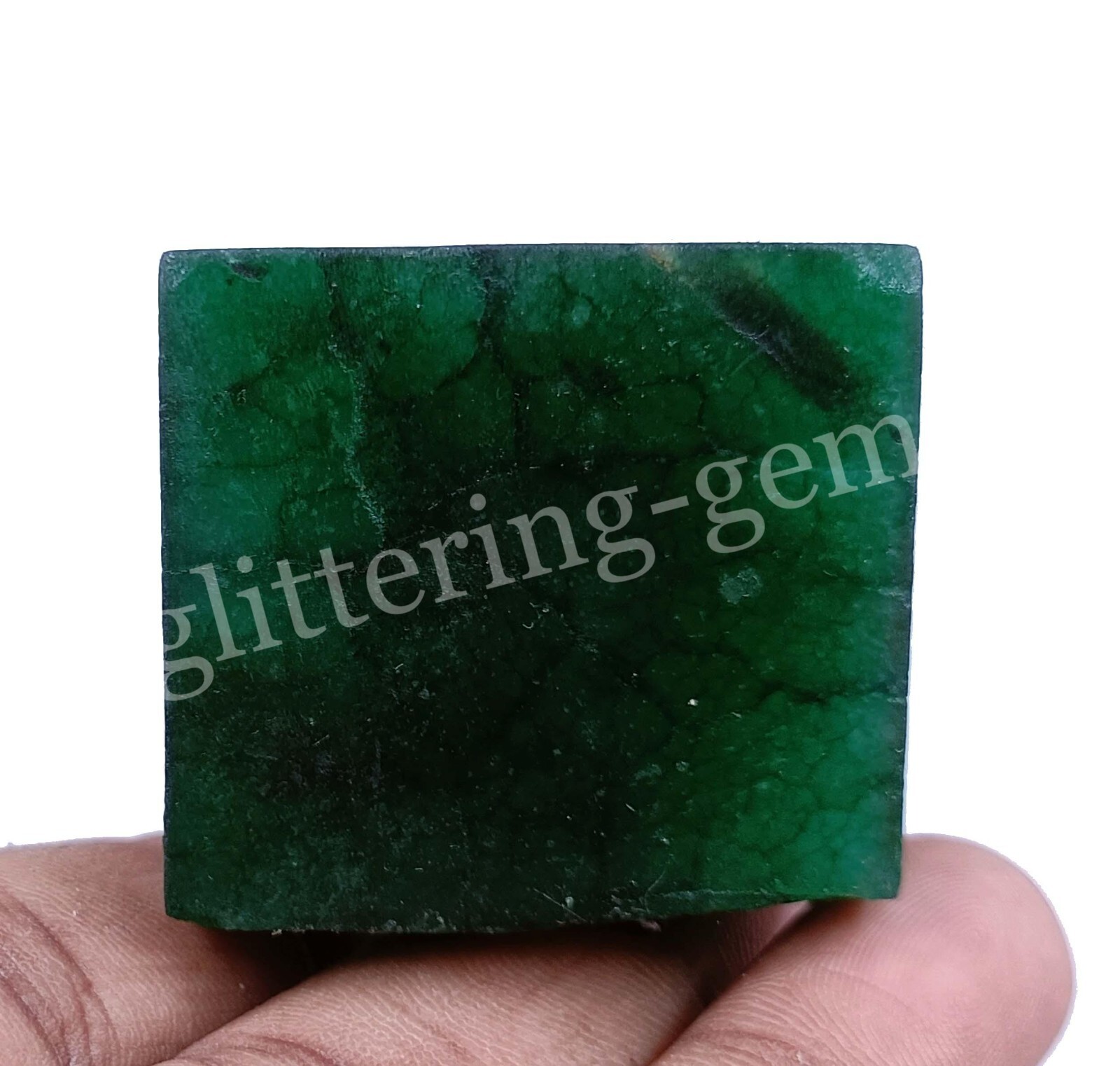 Green Emerald Natural Uncut Cube Rough 550 Ct IGL Loose Gems Opaque Dyed 26H