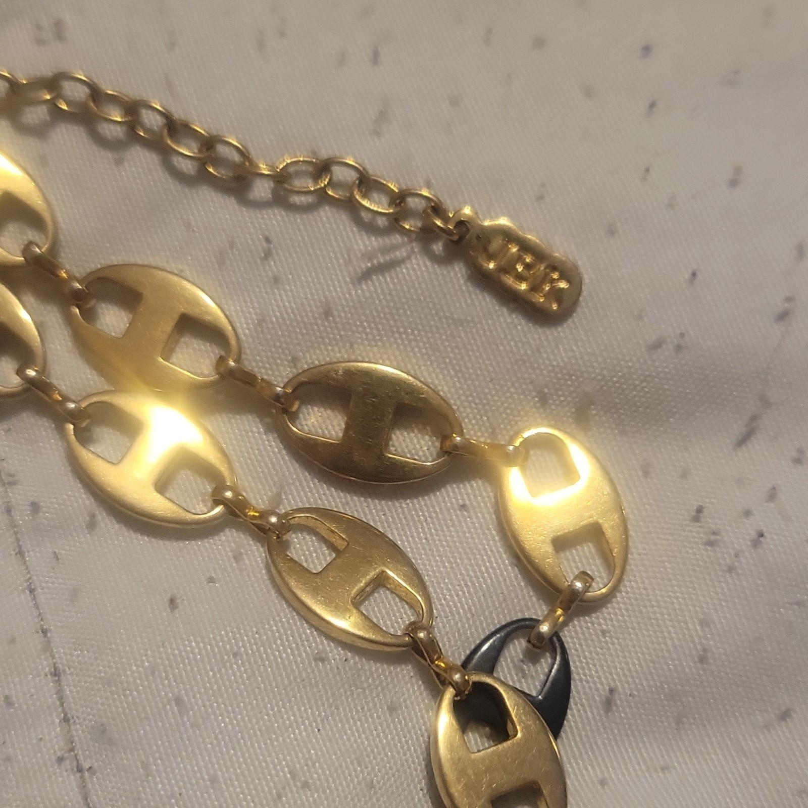 Camrose And Kross Gold Plated And Black Link Necklace