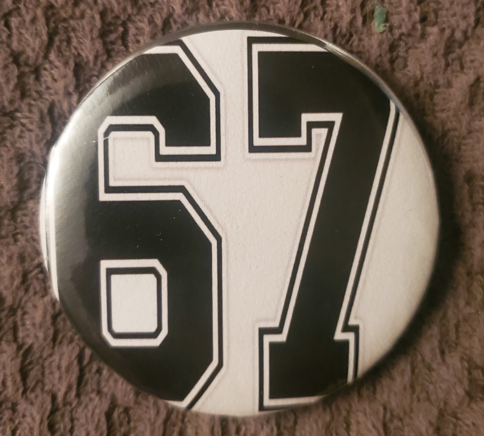 Playful 2 Inch 67 Button, The Latest Craze With Kids, A Must Have