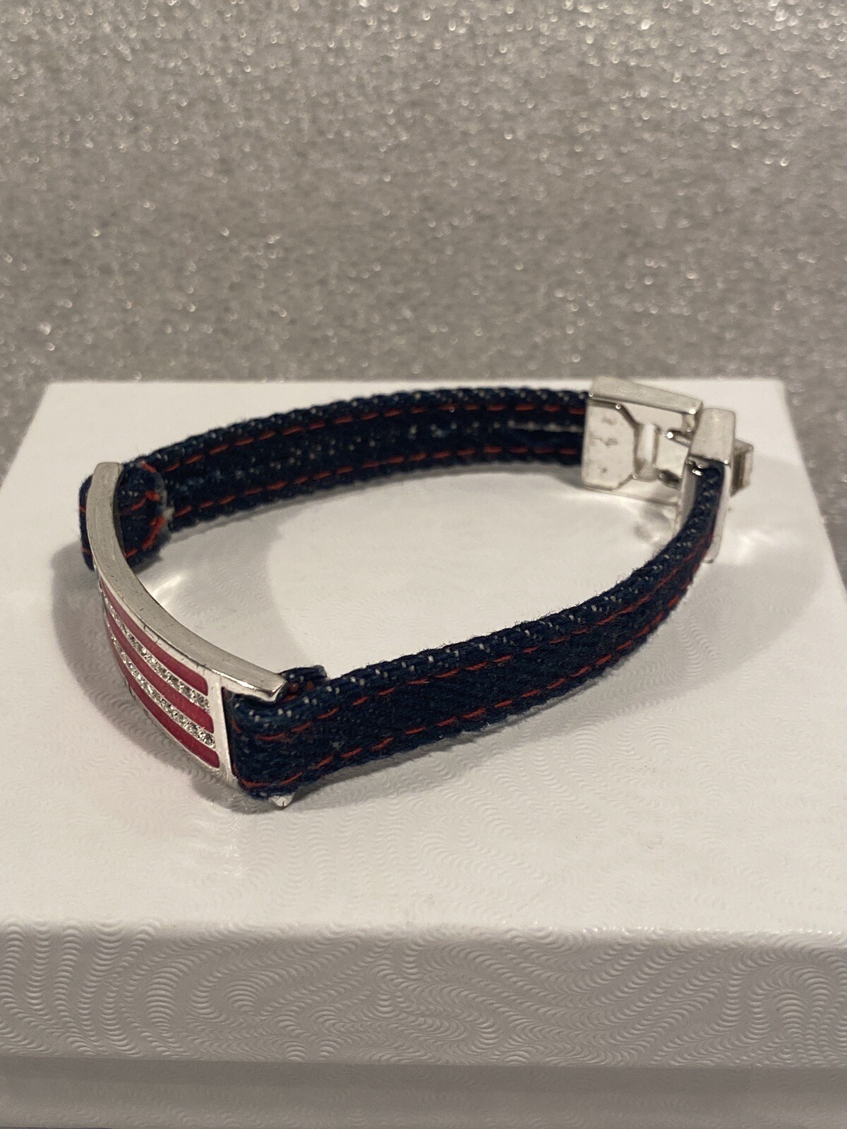 7″ Studded USA Flag Bracelet – Classic Tommy Hilfiger with Denim Strap. #5