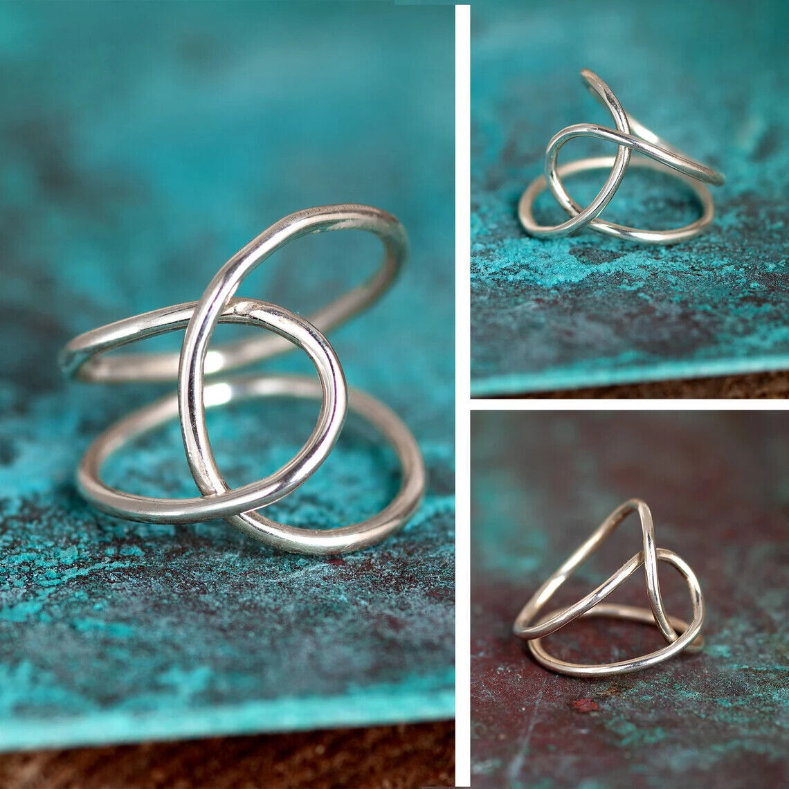Knot Stackable Ring Thumb 925 Sterling Silver Handmade Jewelry Ring All Size J12