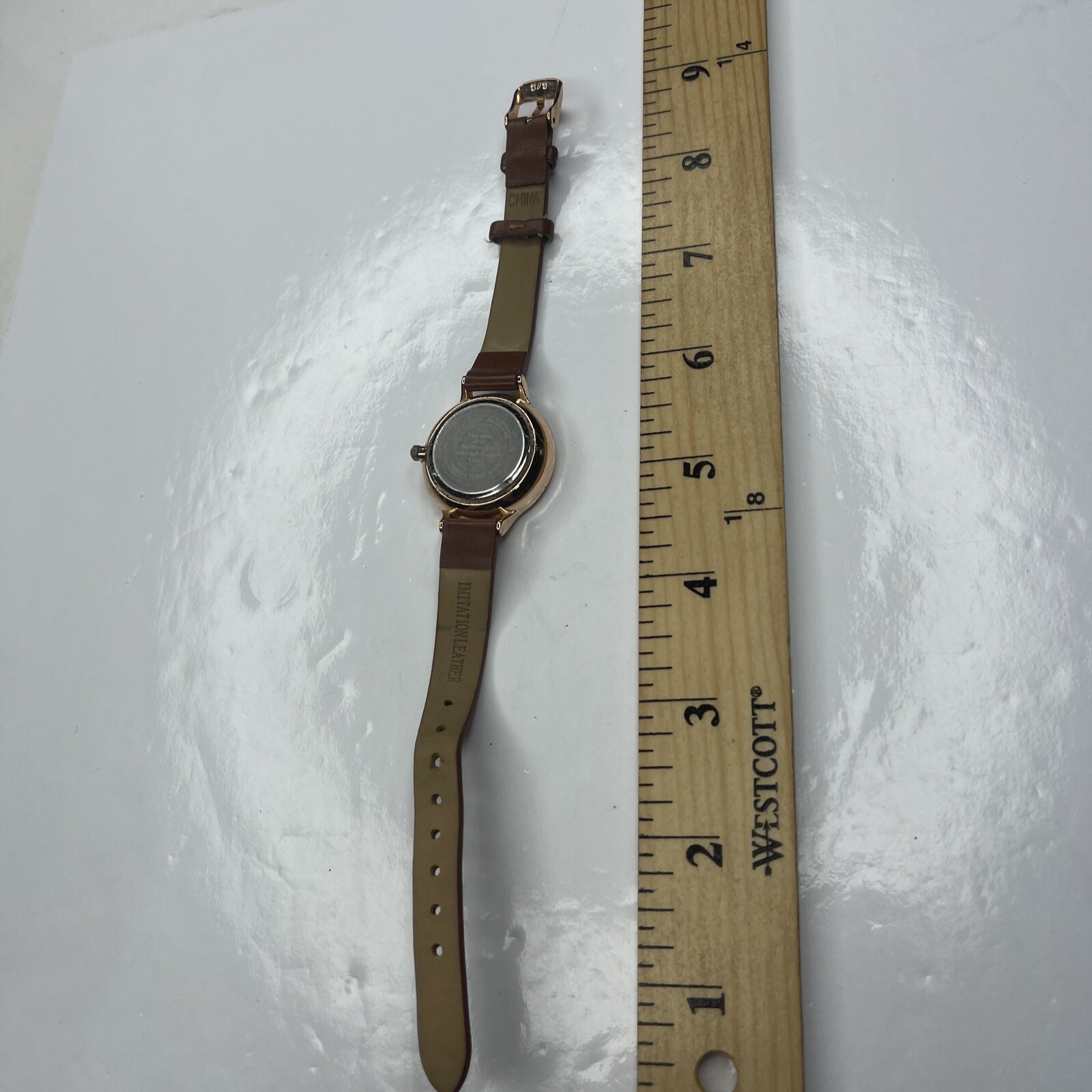 E FMD Rose Gold Brown Leather M500 Japan Watch Stainless Untested