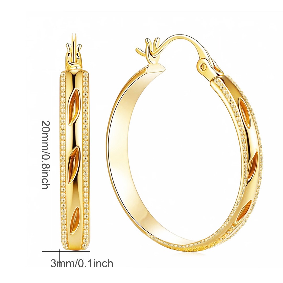 14k Gold Hoop Earrings Large Chunky Hoop Earring Women Hoops Earring 20/25/30MM