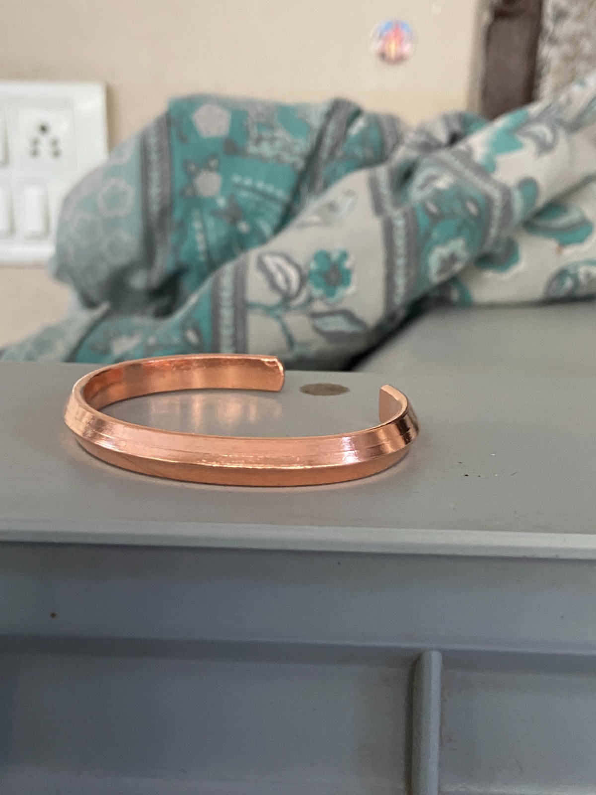 Handmade Solid Copper Cuff Bracelet Open Bangle Adjustable Unisex Gift