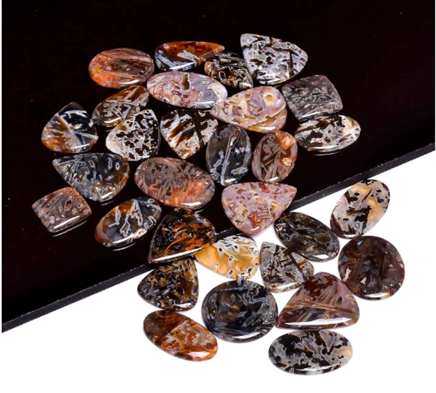 100.00 Cts Natural Turkish Stick Agate Mix Shape Cab 3 Pcs Lot Loose Gemstone