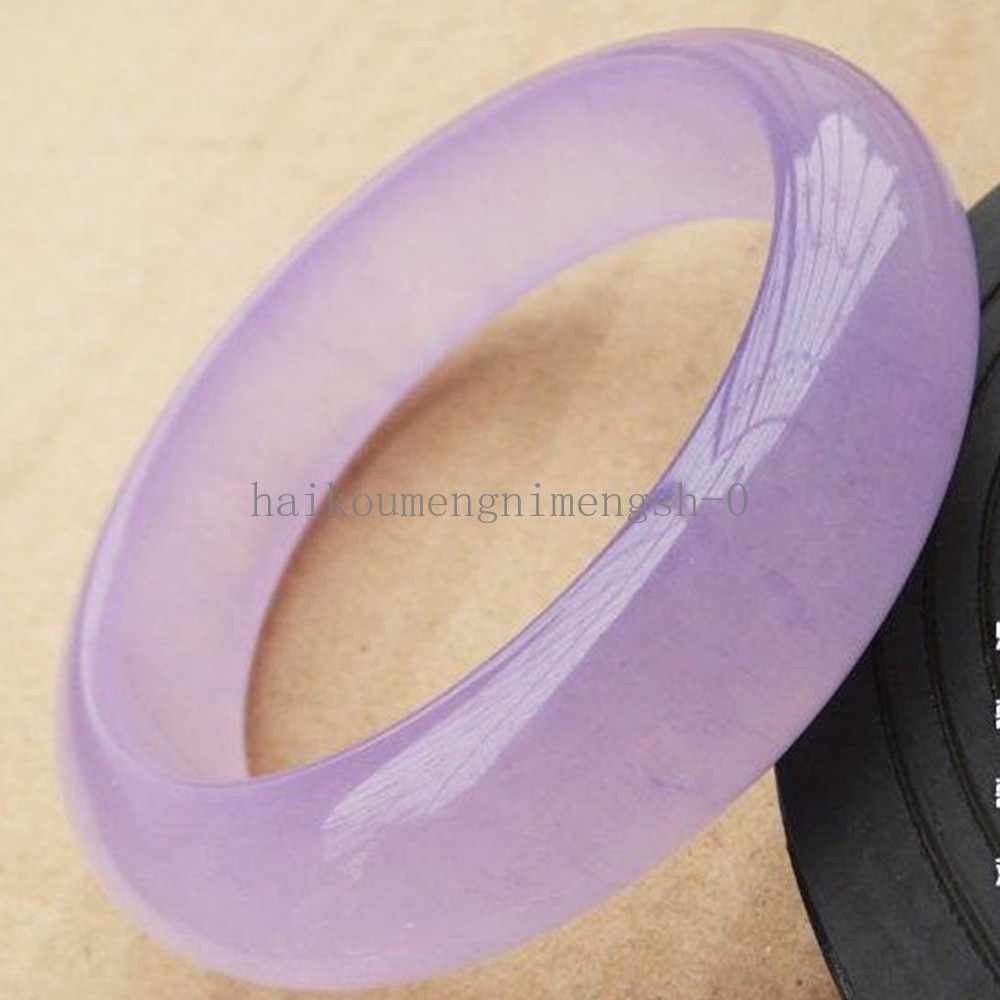 Certified Ice Lavender 54-64mm Natural Burma Jade jadeite Bangle Bracelet