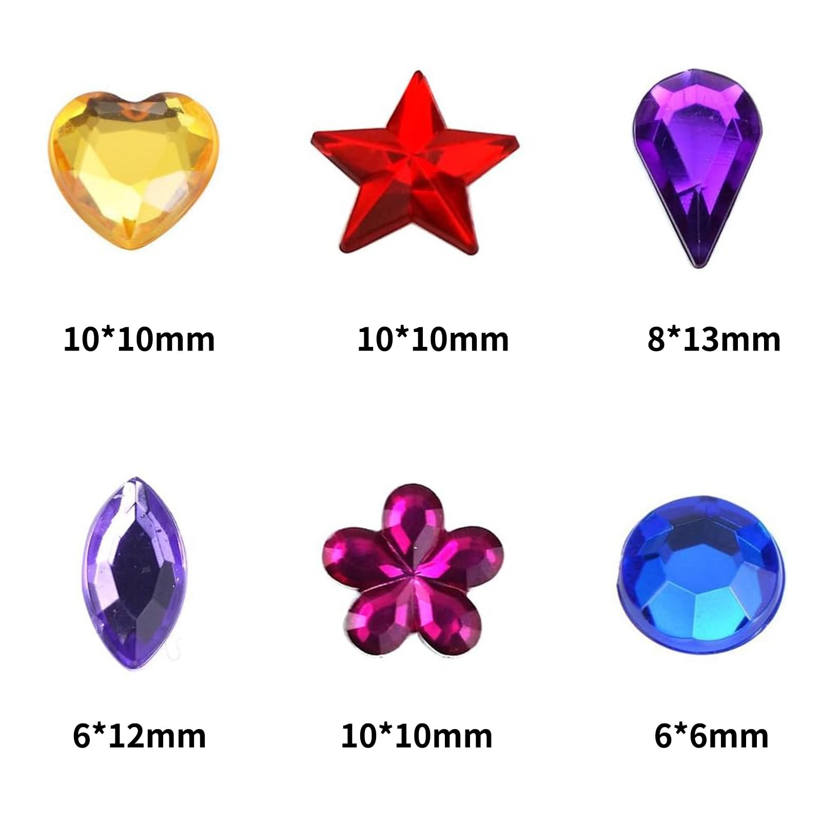 600pcs Gems Jewels for Crafts, Acrylic Flatback Rhinestones for Halloween Pir…