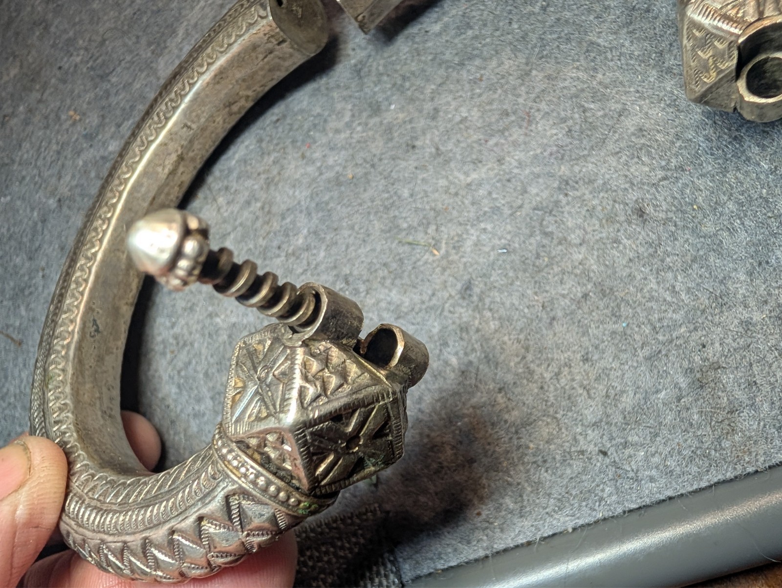 Rare 19th Century 900 Silver Egypt or India Link Tribal Anklet Bracelet 2.88oz