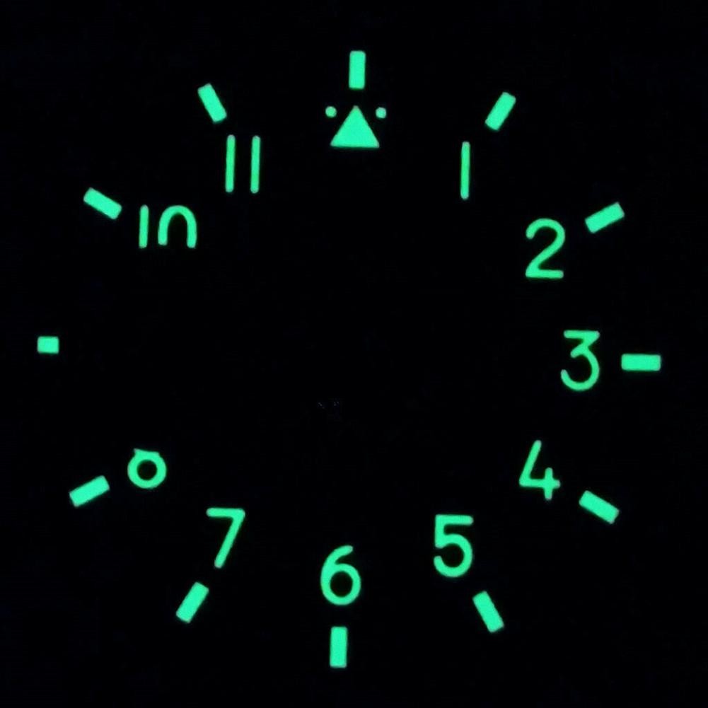 Black/White Green Luminous Watch Dial For Seagull ETA 6497 ST3600 Movement A