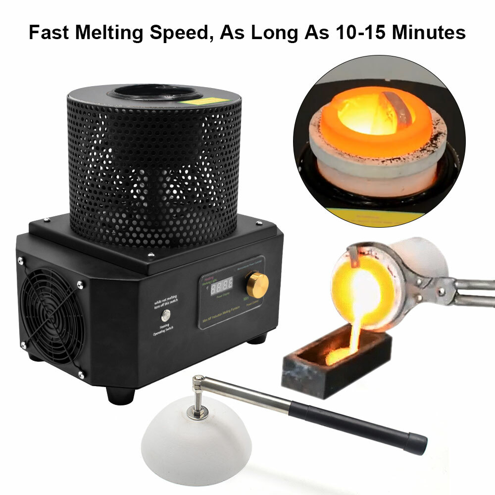 Induction Furnace Metal Melting Furnace Smelt Gold Copper Iron Steel 1600℃/2912°