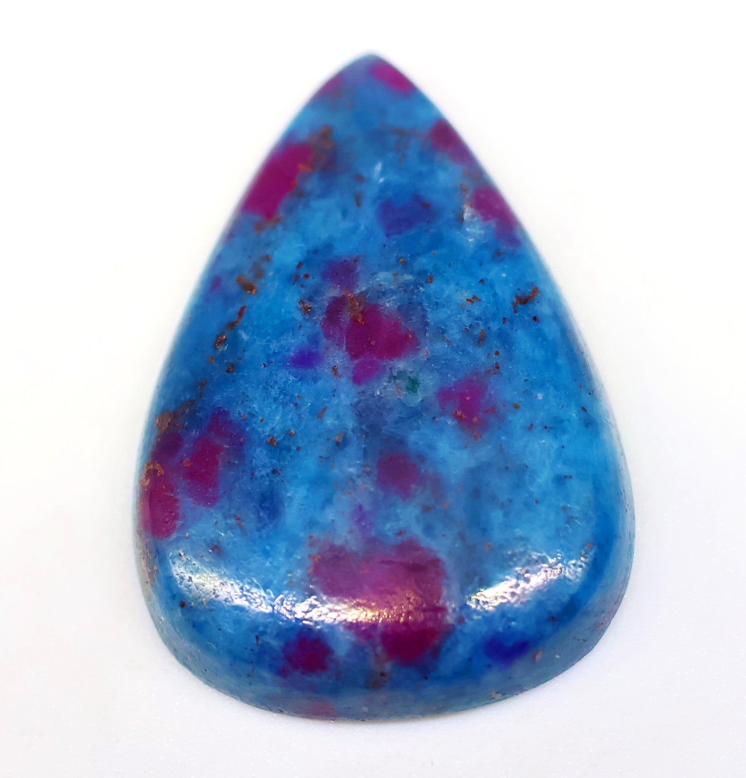 27 Ct 5X18X26 mm Natural Ruby Sapphire in Kyanite Pear Cabochon Gemstone PA-570