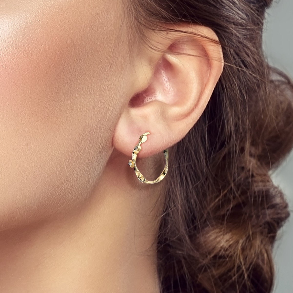 LAZA Original Women 925 Silver Hoop Earrings Star Twisted Jewelry