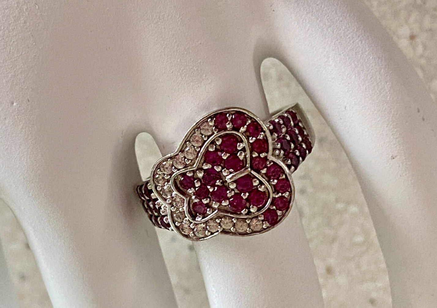BBJ Pink Sapphire Butterfly Ring 925 Bangkok Ratnaraj Jewelers Size 8 Silver