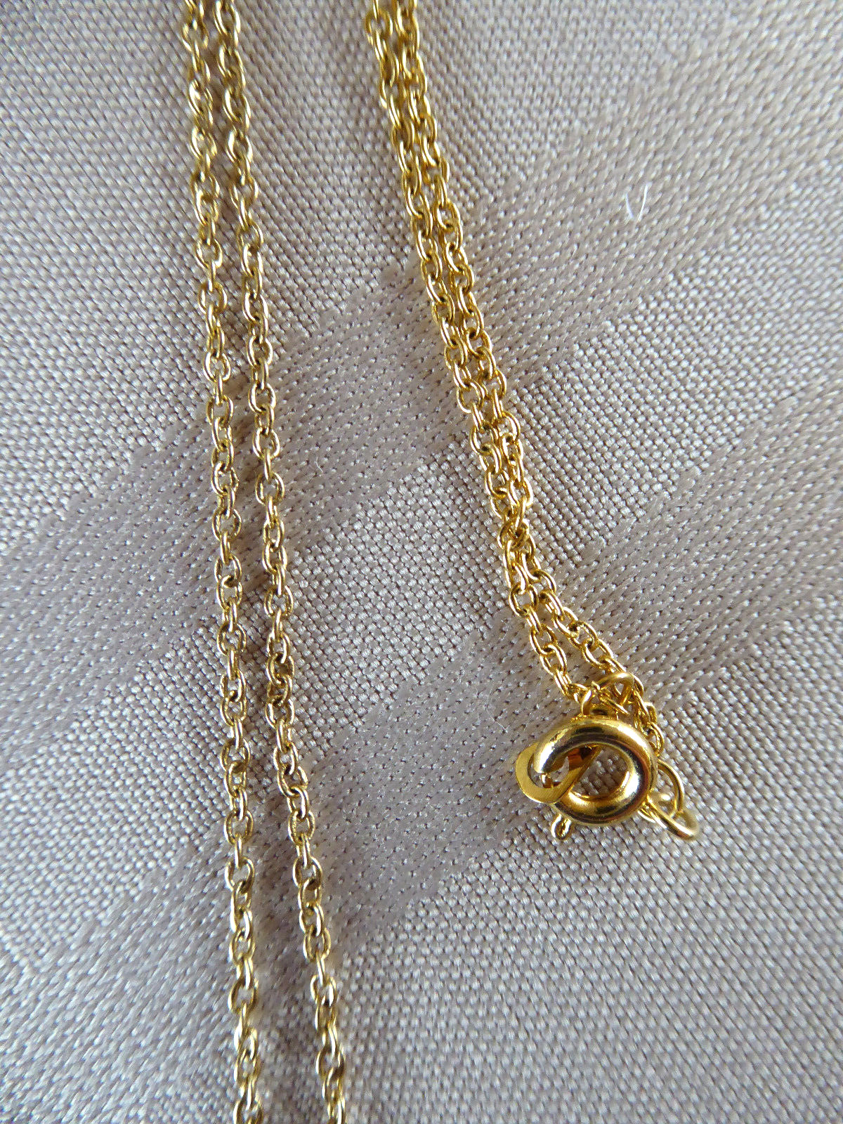 WOMEN’S GOLD NUGGET WITH TEAR DROP WHITE STONE CHAIN NECKLACE 17-1/2″