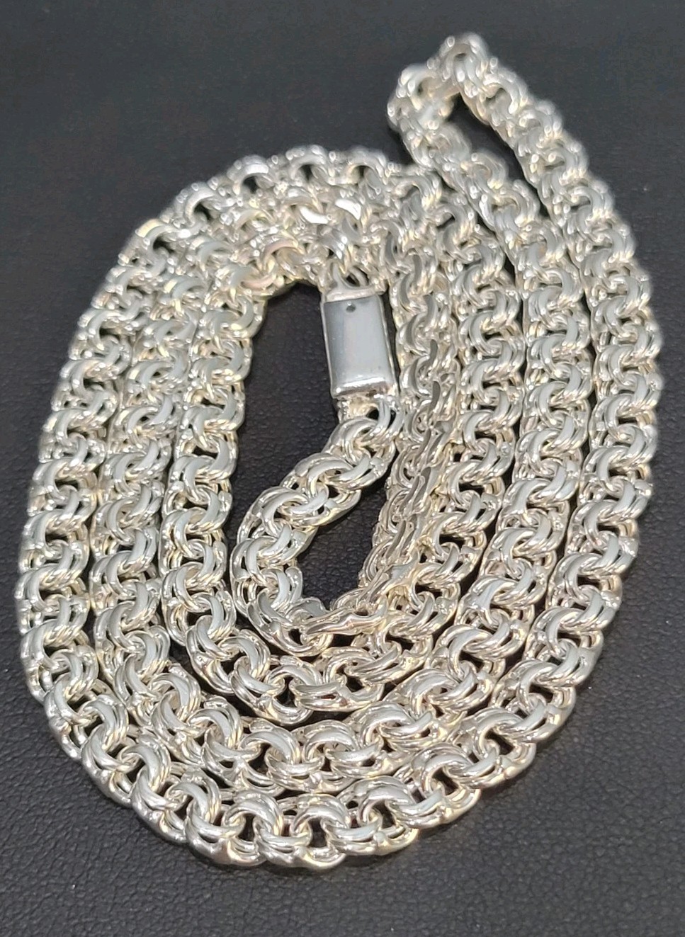 925 sterling silver Chino Link 22″ 5mm Chain Simple Lock 29.6g Solid Cadena