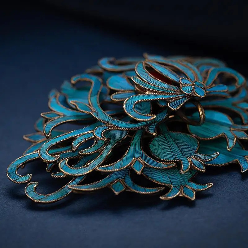 Chinese Retro Cloisonne Handmade Brooch Cheongsam Hanfu Decoration Jewelry