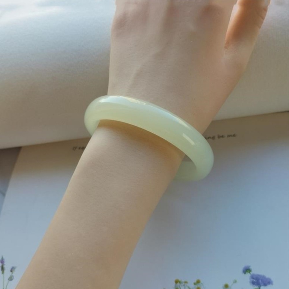 Certified 52-64mm Clear Water 晴水 Natural HeTian Nephrite Jade Bangle Bracelet