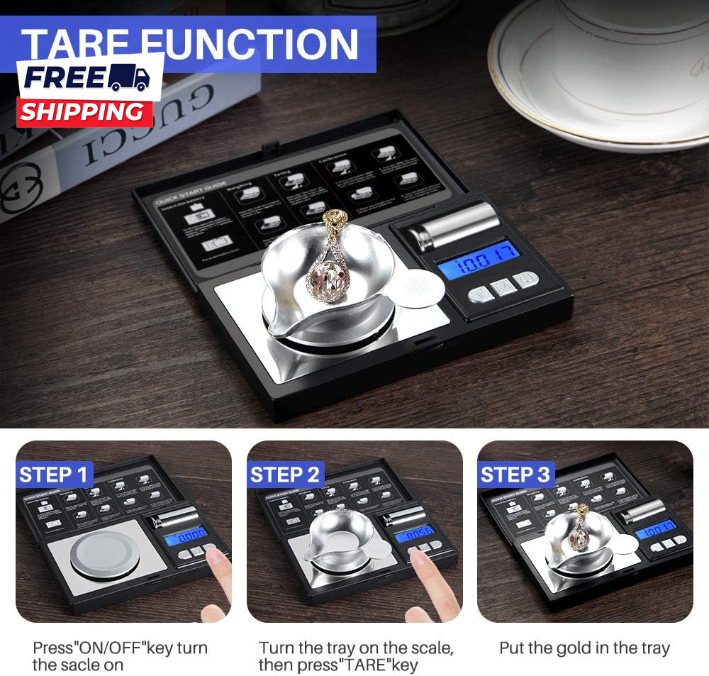 Milligram Scale 50G/0.001G Digital Jewelry Scale Micro Gram Scale for Powder Med
