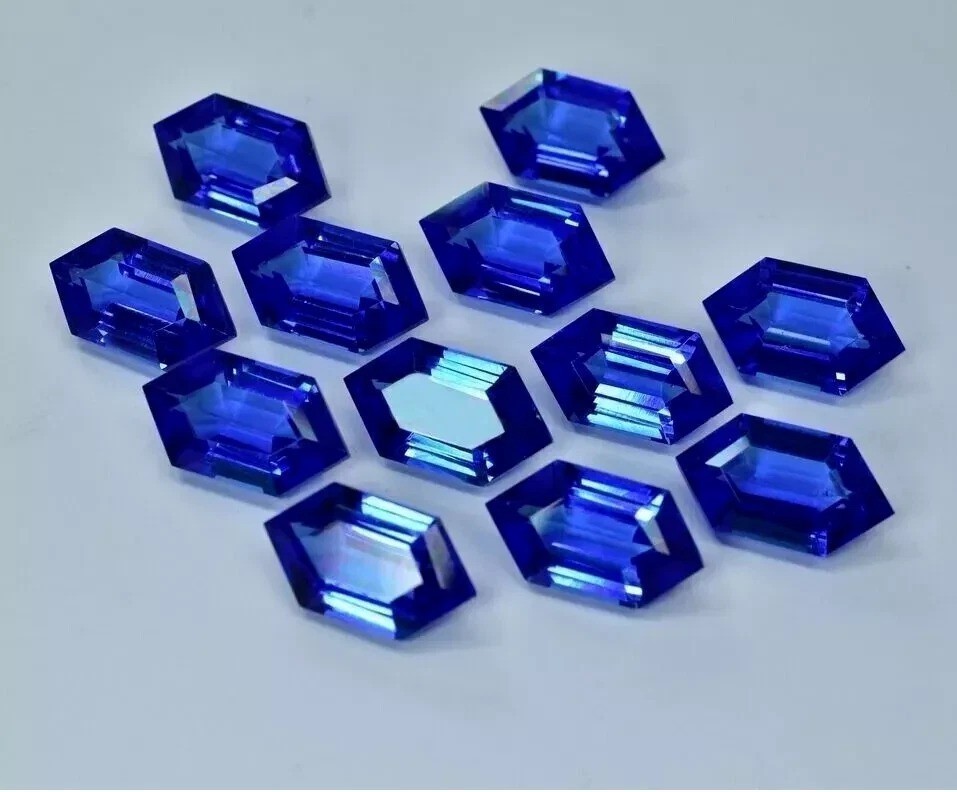 120 Ct 12 Pcs Lot Tanzanite Fancy SHAPE A+ NATURAL Blue Loose Gemstone CERTIFIED