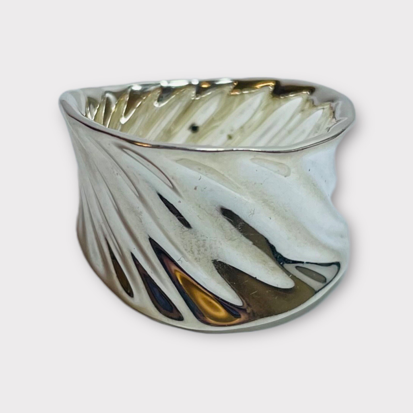 Robert Lee Morris RLM Sterling 925 Silver Contoured Ripple Wave Ring Sz 10