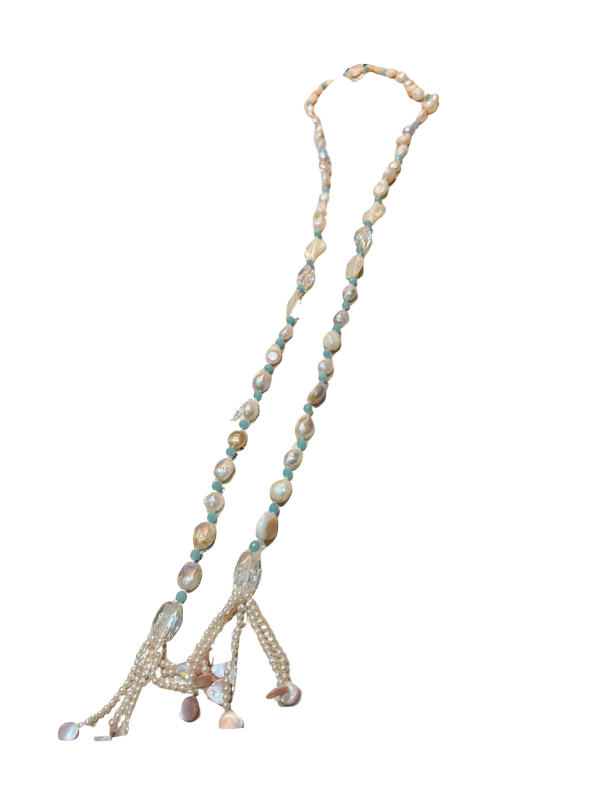 Handmade Beaded Tassel Lariat Necklace Beach Boho Seed Bead Long Necklace