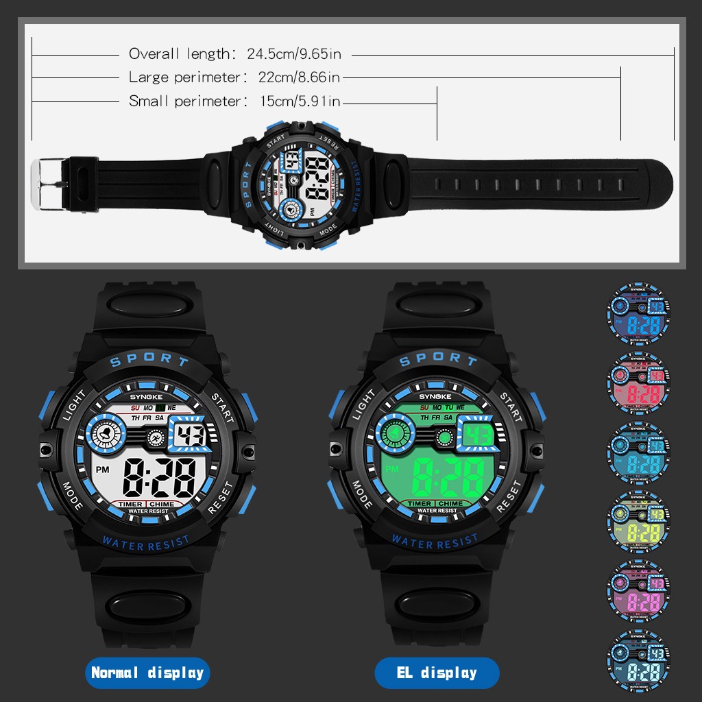 Boys Digital Watch Waterproof Sports LED Watches with Alarm Kids Wrist Watches