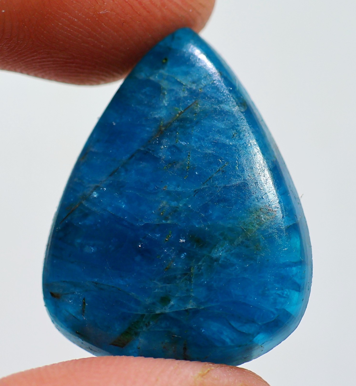 33 Ct 6X21X28 mm Natural Translucent Neon Apatite Pear Cabochon Gemstone HN-178