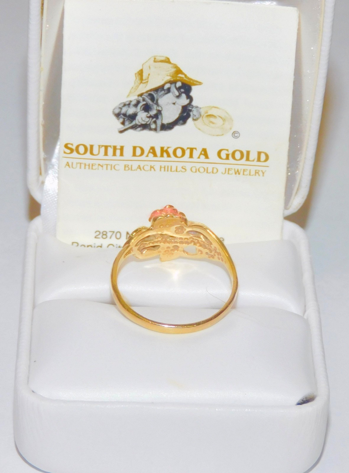 Black Hills Gold 10k Dakota Rose Leaves Ring Size 8 1/2