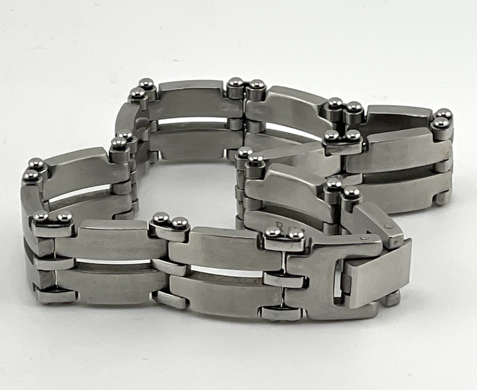 RCI Bracelet 18KT Stamped Gold Stainless Steel Mens Unisex Box Link 8.5 in