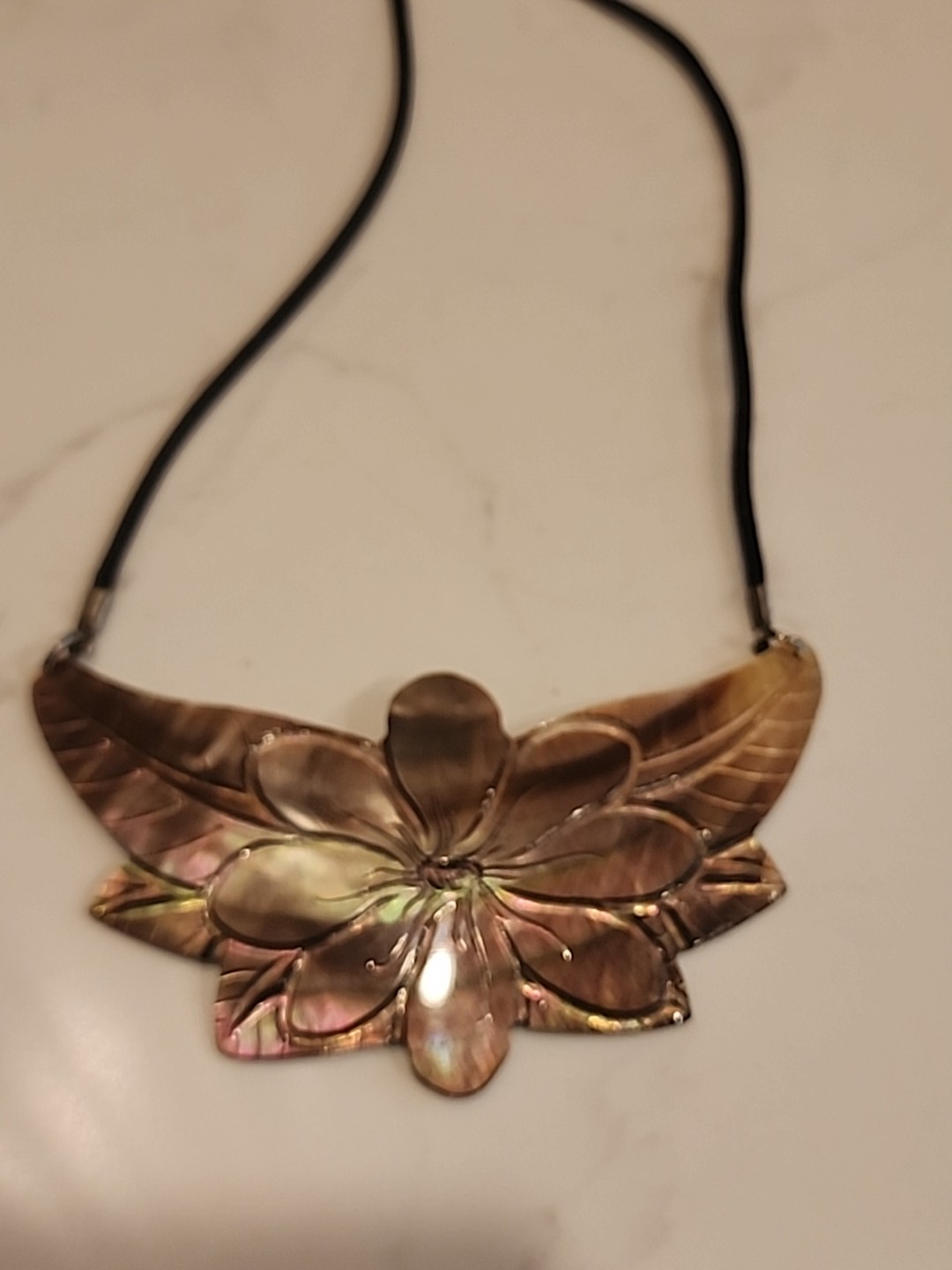 Handmade Natural Shell Floral Choker Necklace Adjustable Beach Statement