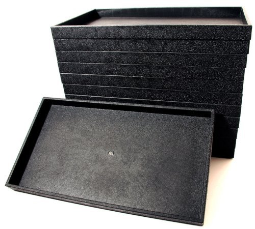 Jewelry Carrying Case Travel w 17 Trays Salesman Organizer Black Lightweight