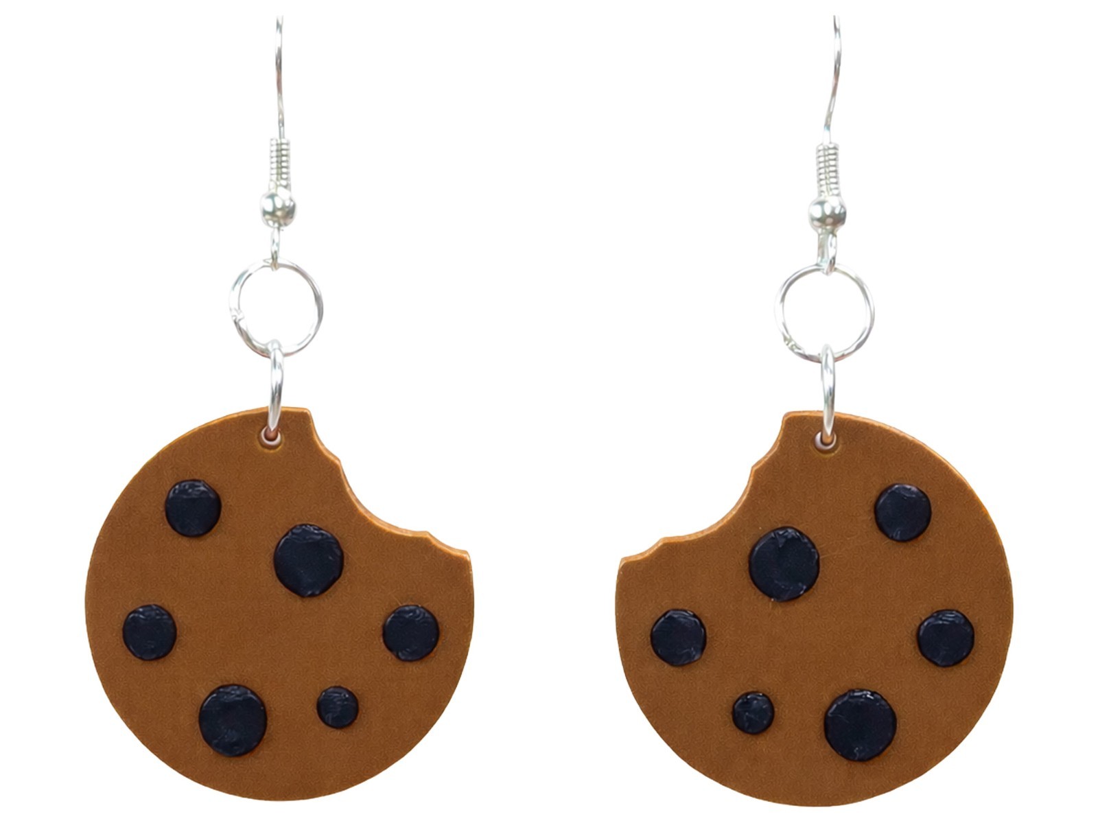 Chocolate Chip Cookie Earrings – Fun Dessert Food Dangle Earrings for Cookie Lov