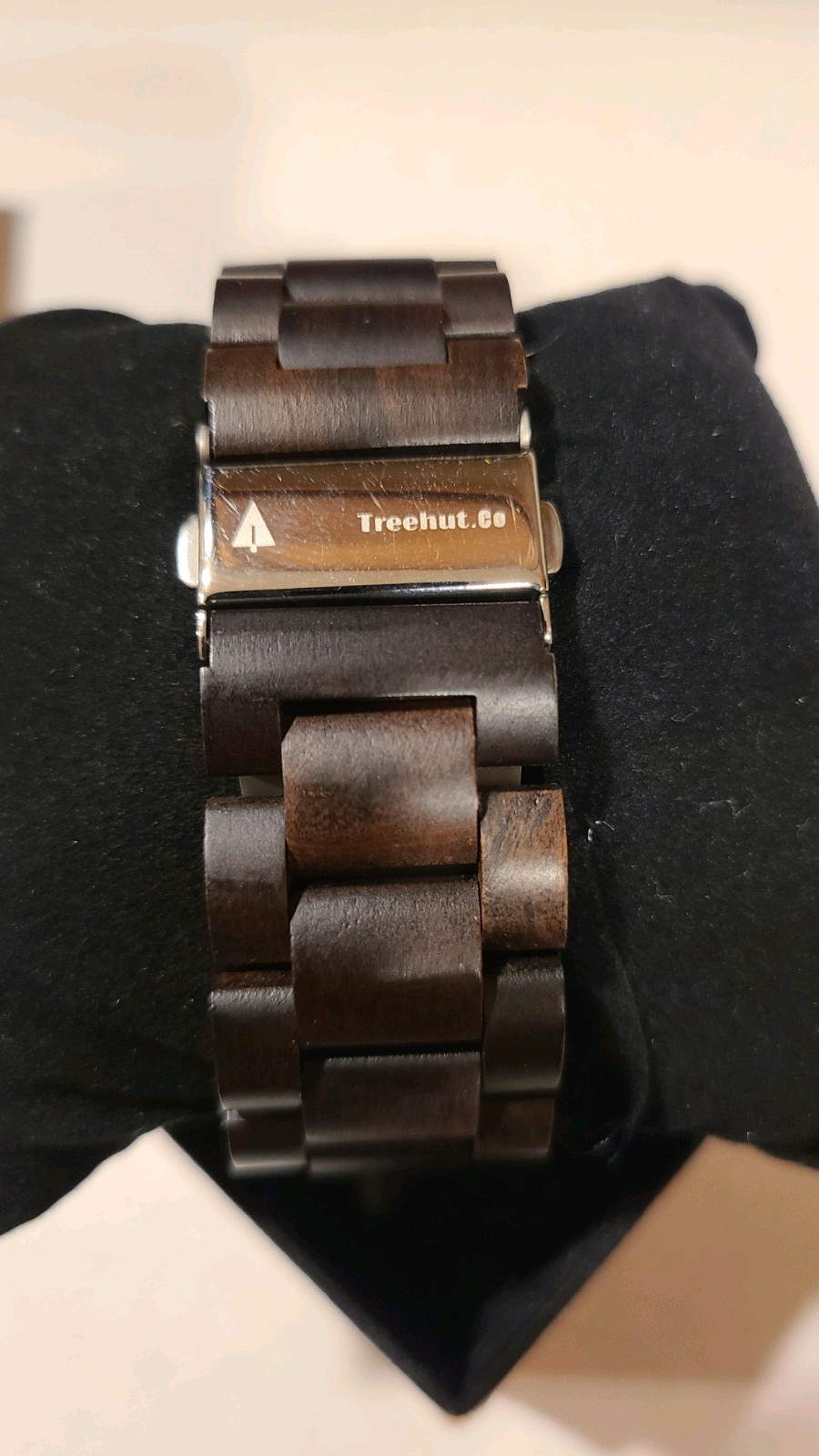 Men’s Treehut Wooden Watch with Wooden Bracelet Band, Dark Brown Wood.