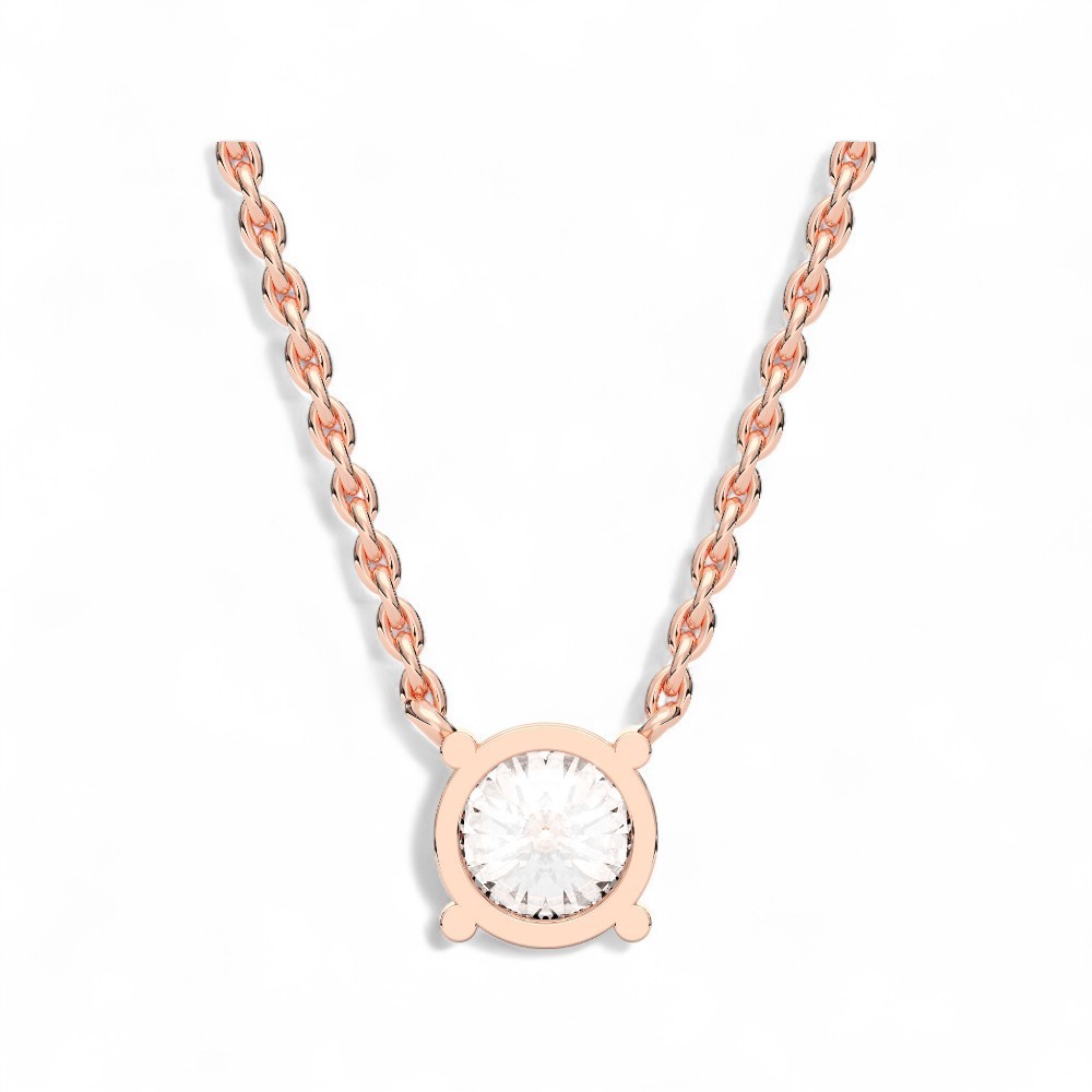 Certified 0.50ct Round Lab Created Grown Diamond Pendant Necklace 14k White Gold