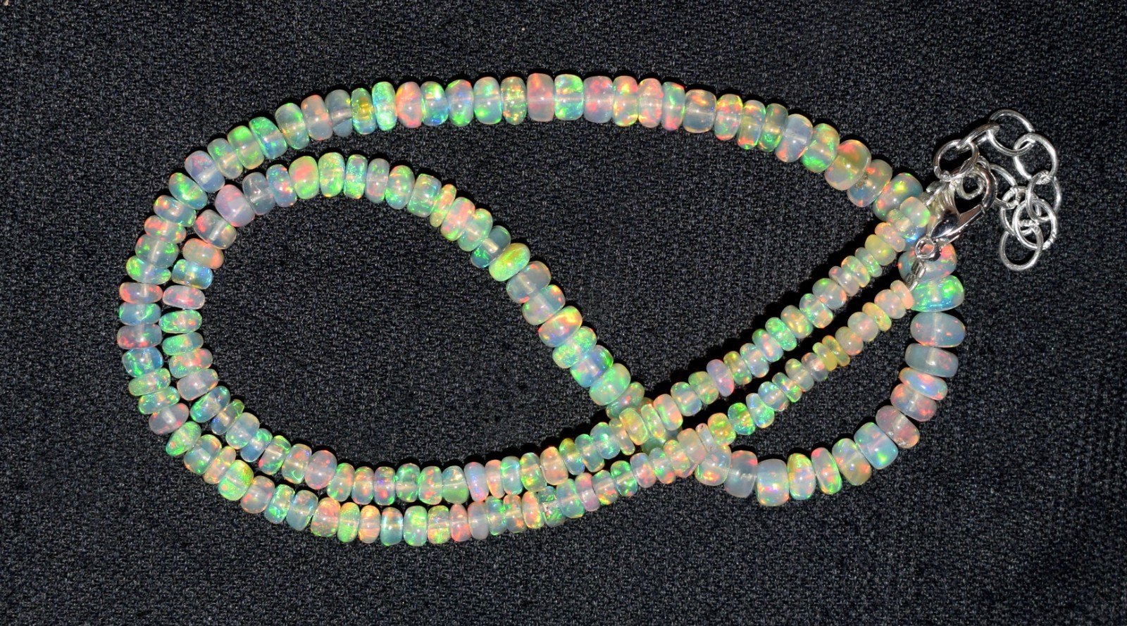 16″ Natural Ethiopian Opal BeadS Necklace Genuine Fire Opal Jewelry