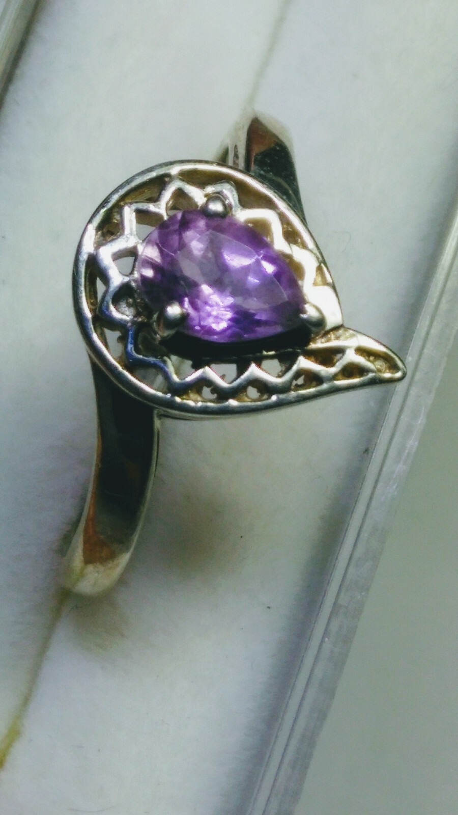 LOVELY NATURAL AMETHYST IN.925 STERLING SILVER DESIGNER RING IN SIZE 9.0-9.25!
