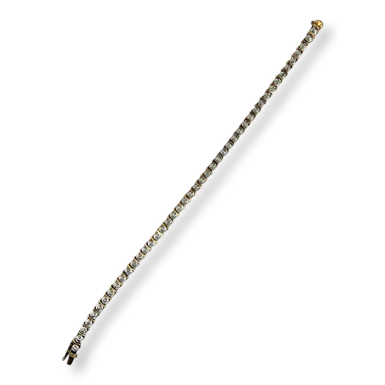 Vintage Ross Simons Sterling Silver 925 Gold Vermeil Tennis Bracelet 7.5 Inches
