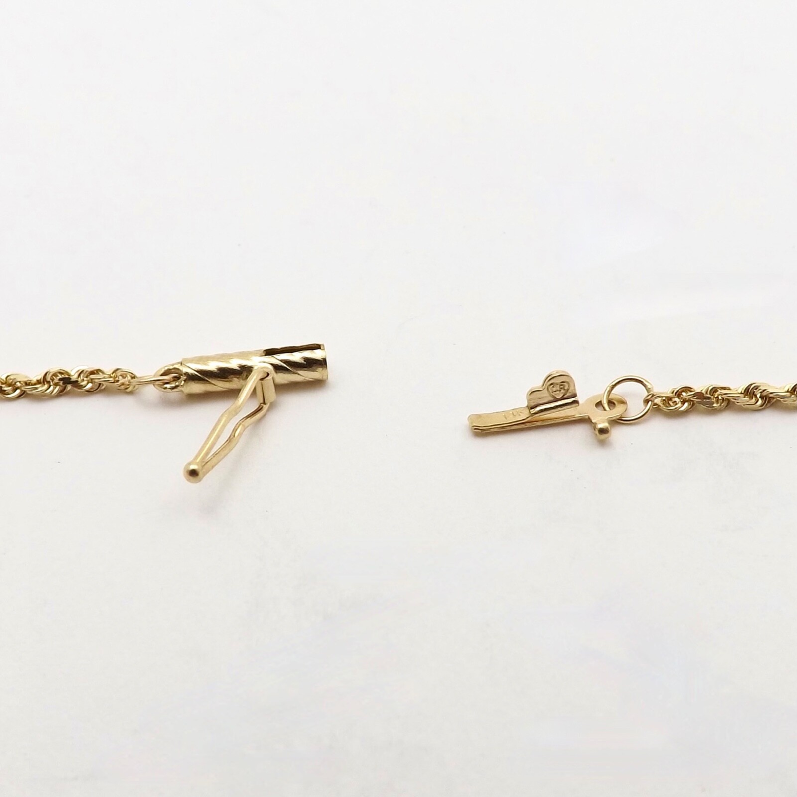 14k Gold Rope Link Chain Pendant Necklace 30in Slip On Diamond Cut OroAmerica 6g